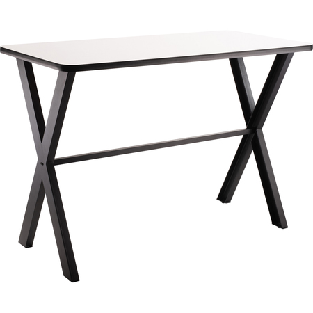 NATIONAL PUBLIC SEATING NPS Collaborator Table, 30" x 72", Rectangle, 42" Height w/ Crossbeam, Whiteboard Top CLT3072B2WB